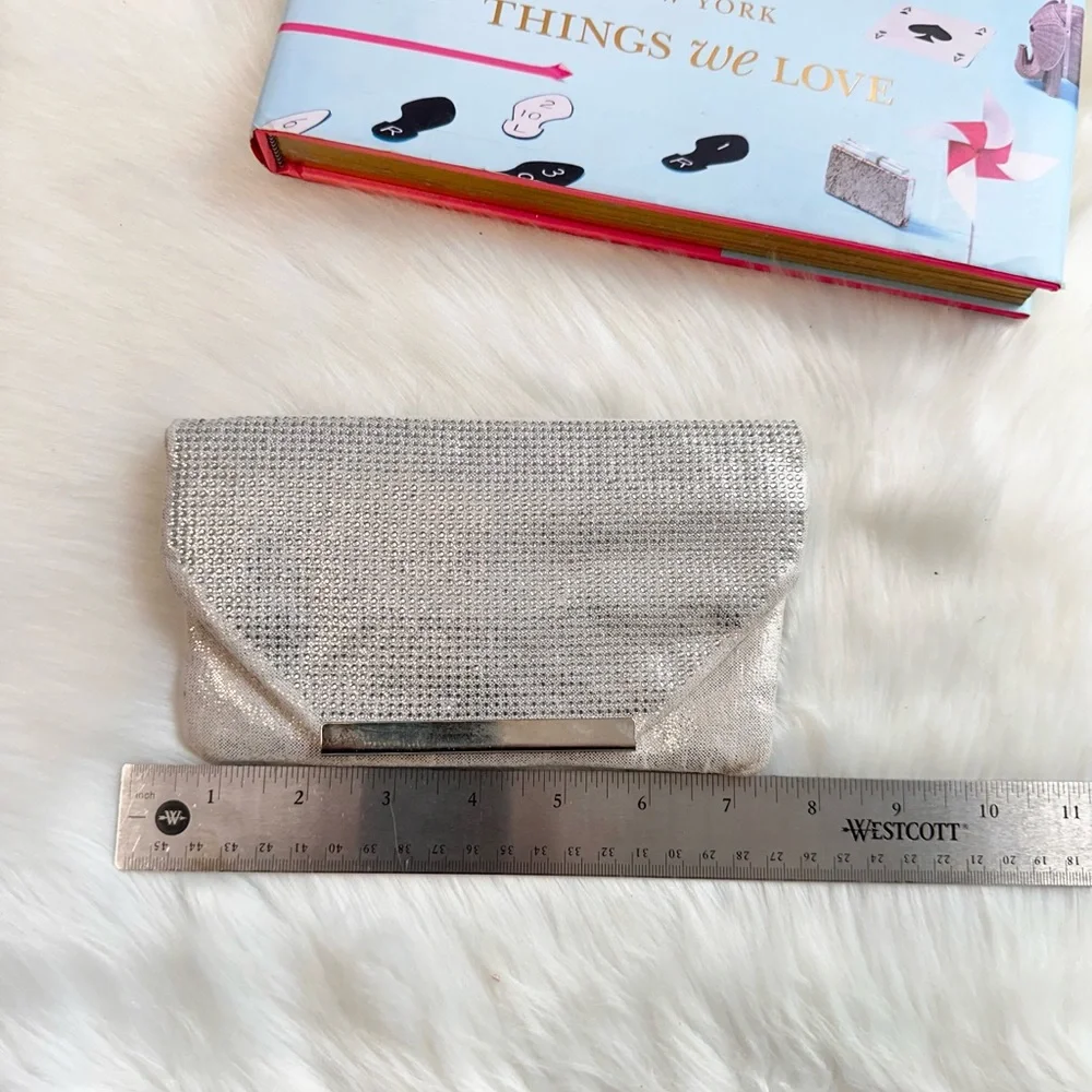 Stella & Dot Silver Mesh Wristlet with Shimmery Finish
